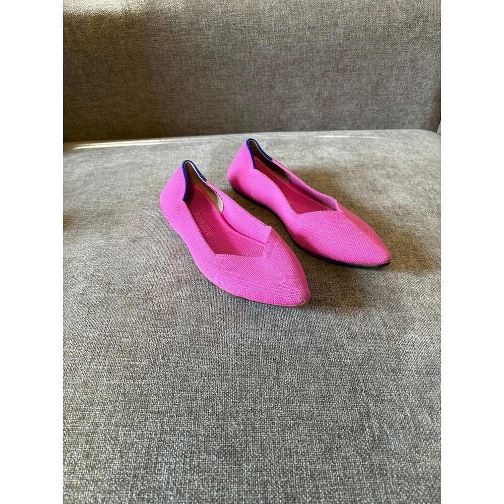 Rothys The Point Flats in bright fushia dragon fruit tortoiseshell size 7.5